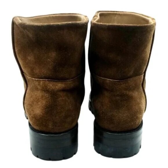 HELMUT LANG~BROWN SUEDE WOMEN'S CHELSEA BOOTS PLATFORM HEEL~NWOT SIZE 39/ 8.5M - Picture 4 of 7